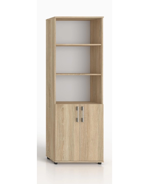 Regał biurowy na ksiażki i segragatoryG 60 II 2D dąb sonoma